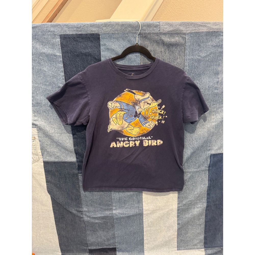 Disney Parks Donald Duck The Original Angry Bird Navy Blue Graphic T-Shirt M